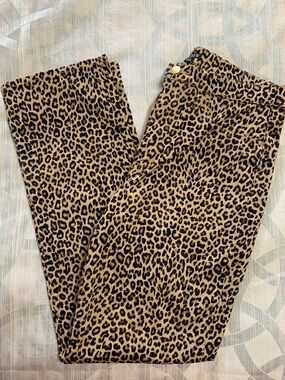 J.Crew Leopard Print Straight Leg Pants Size 28 - Like New